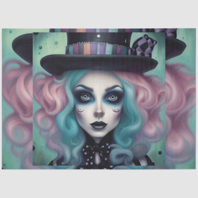 Das Mad Hat Maker Wonderland-Dekoupage-Papier Seidenpapier (Vorderseite)