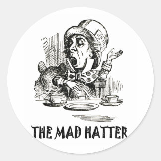 DAS MAD HATTER RUNDER AUFKLEBER