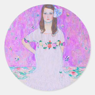 Das Mäda Primavesi-Gemälde von Gustav Klimt Runder Aufkleber