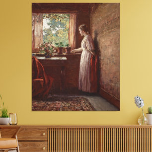 Das Mädchen am Fenster Leinwanddruck