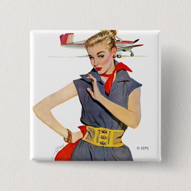 Das Mädchen, das Flugzeuge gestohlen hat Button (Vorderseite)