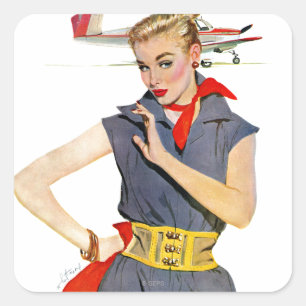 Das Mädchen, das Flugzeuge gestohlen hat Quadratischer Aufkleber