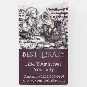 Das Mädchen liest ein Buch Banner