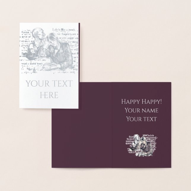 Das Mädchen liest ein Buch Folienkarte (Anzeige)