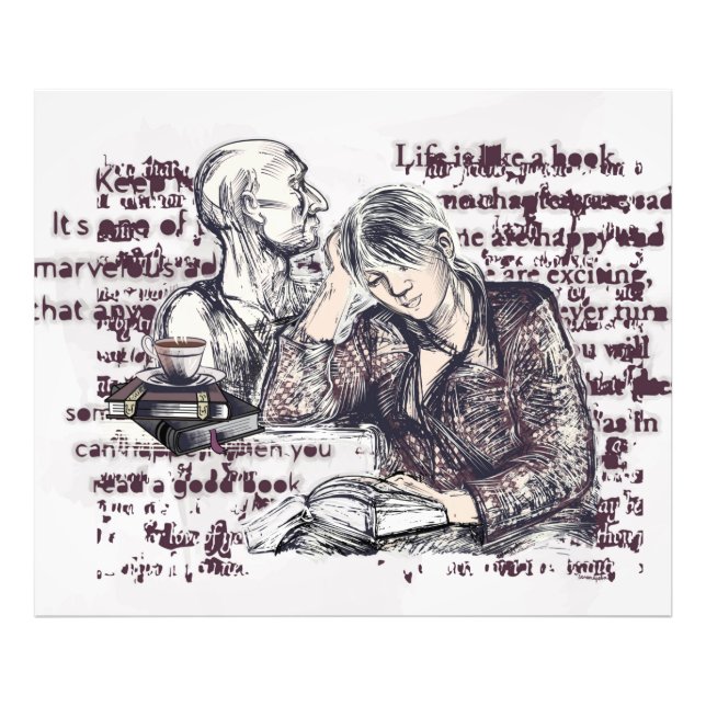 Das Mädchen liest ein Buch Fotodruck (Vorne)