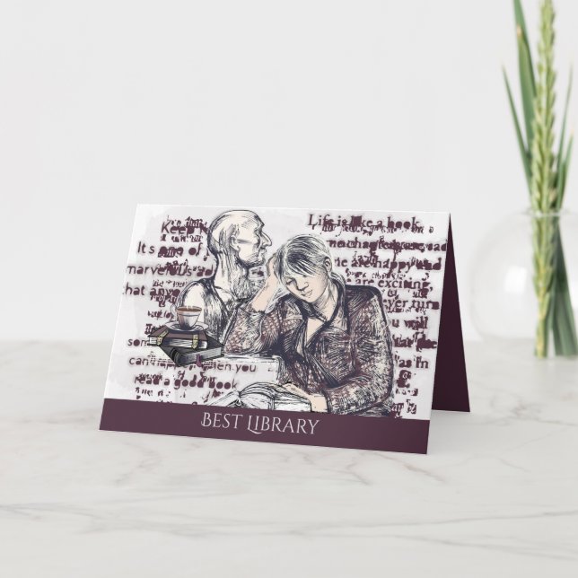 Das Mädchen liest ein Buch Karte (Vorderseite)