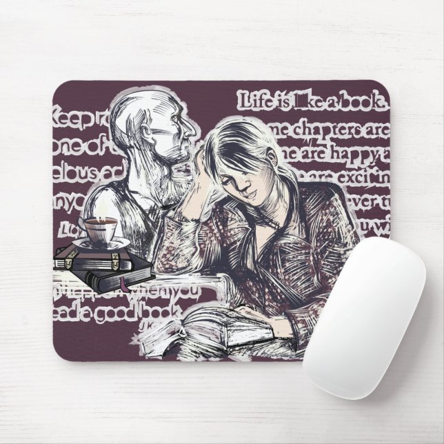 Das Mädchen liest ein Buch Mousepad (Mit Mouse)