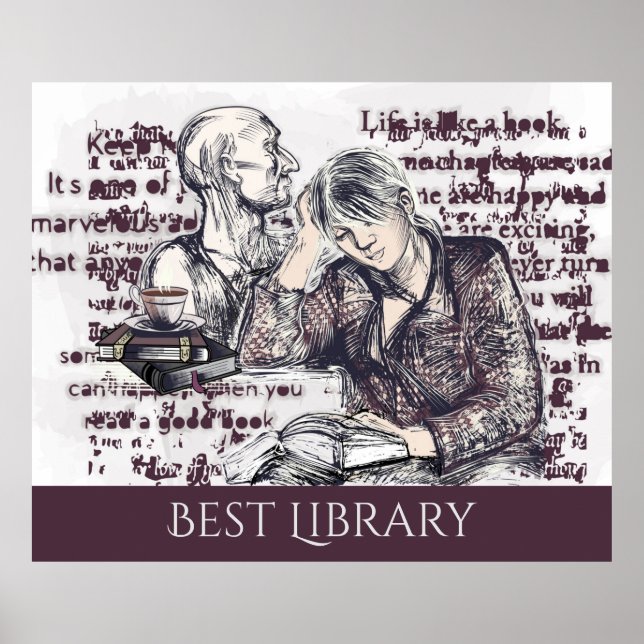 Das Mädchen liest ein Buch Poster (Vorne)