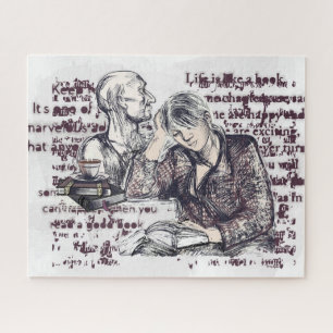 Das Mädchen liest ein Buch Puzzle