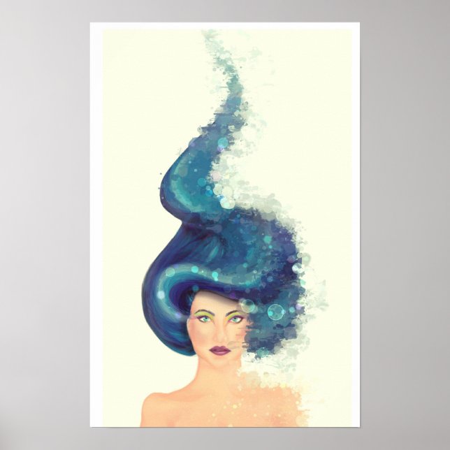 Das Mädchen mit blauen Haaren Poster (Vorne)