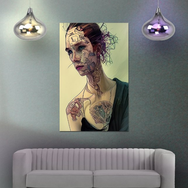 Das Mädchen mit Cyber-Tattoos Poster (Von Creator hochgeladen)