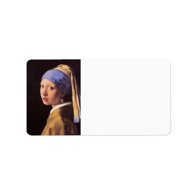 Das Mädchen mit dem Perlenohrring von Vermeer Adressaufkleber (Vorne)