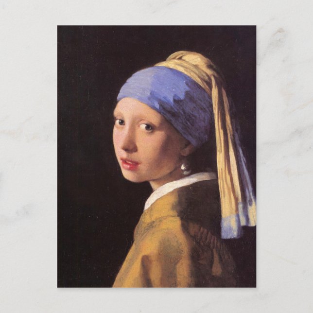 Das Mädchen mit dem Perlenohrring von Vermeer Postkarte (Vorderseite)