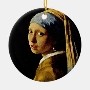 Das Mädchen mit dem Turban/Mädchen mit dem Perleno Keramik Ornament