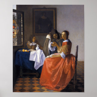 Das Mädchen mit der Wineglass Poster