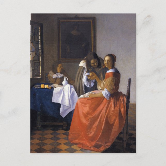 Das Mädchen mit der Wineglass Postkarte (Vorderseite)