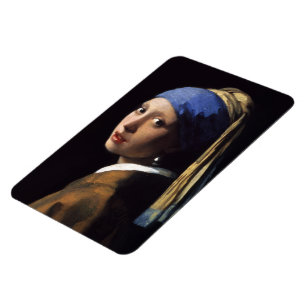 Das Mädchen mit einer Perle von Johannes Vermeer Magnet