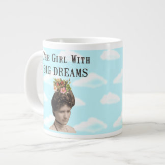 Das Mädchen mit großen Träumen Vintage-Fotocollage Jumbo-Tasse