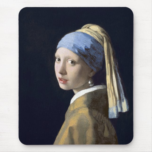 Das Mädchen mit Perlenohrring Mousepad (Vorne)