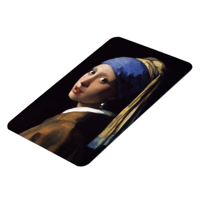 Das Mädchen mit Perlenohrring von Johannes Vermeer Magnet (Linke Seite)