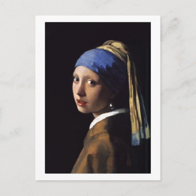 Das Mädchen mit Perlenohrring von Johannes Vermeer Postkarte (Vorderseite)
