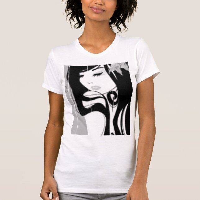 das Mädchen Schwarzweiss T-Shirt (Vorderseite)