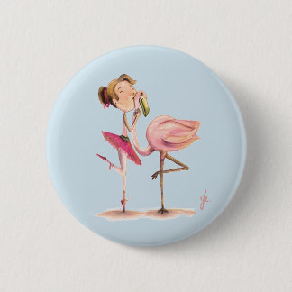 Das Mädchen und der Flamingo Button