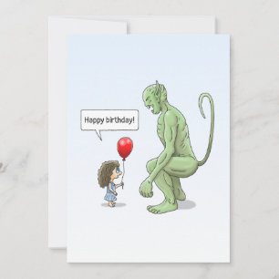 Das Mädchen und der grüne Troll Karte