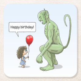 Das Mädchen und Goblin Rechteckiger Pappuntersetzer