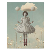 Das Mädchen und ihre Wolke | Surrealistisches Bild