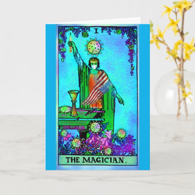 Das Magician BLANK Coronavirus Art Tarot Karte (Gelbe Blume)