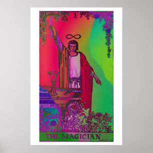 Das Magician Tarot Card Psychedelic Poster