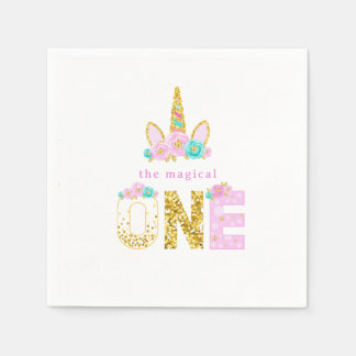 Das magische Einhorn am 1. Geburtstag Serviette