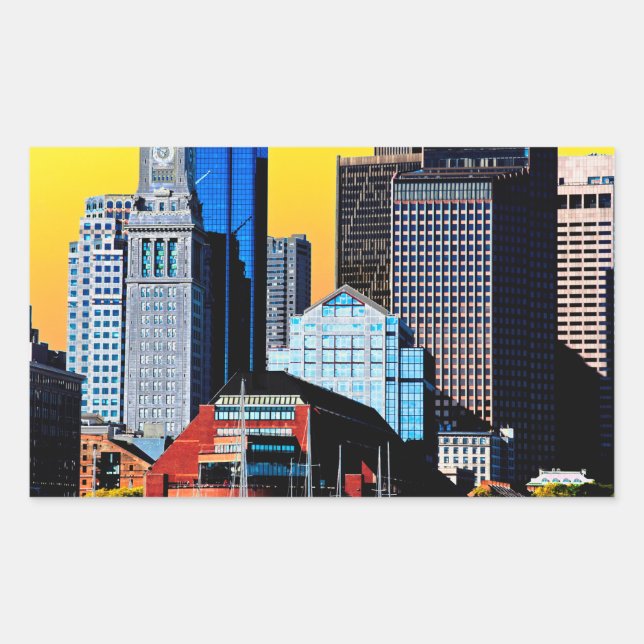 Das Magnet der Poster Card des Custom House Boston Rechteckiger Aufkleber (Vorderseite)