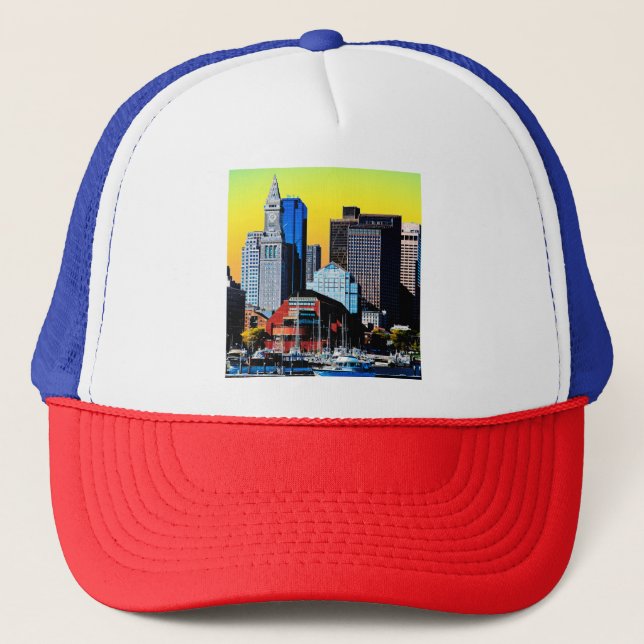 Das Magnet der Poster Card des Custom House Boston Truckerkappe (Vorderseite)