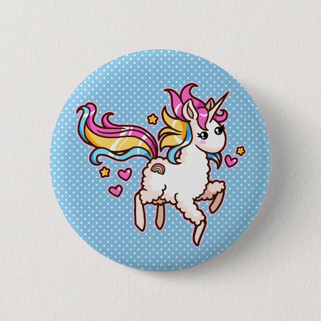 Das majestätische Llamacorn Button (Vorderseite)
