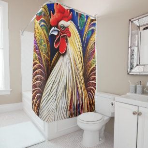 Das majestätische Rooster - ein herrliches Portrai Duschvorhang