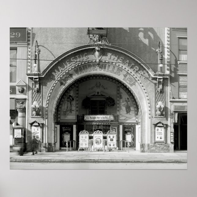 Das Majestic Theater, 1910. Vintages Foto Poster (Vorne)