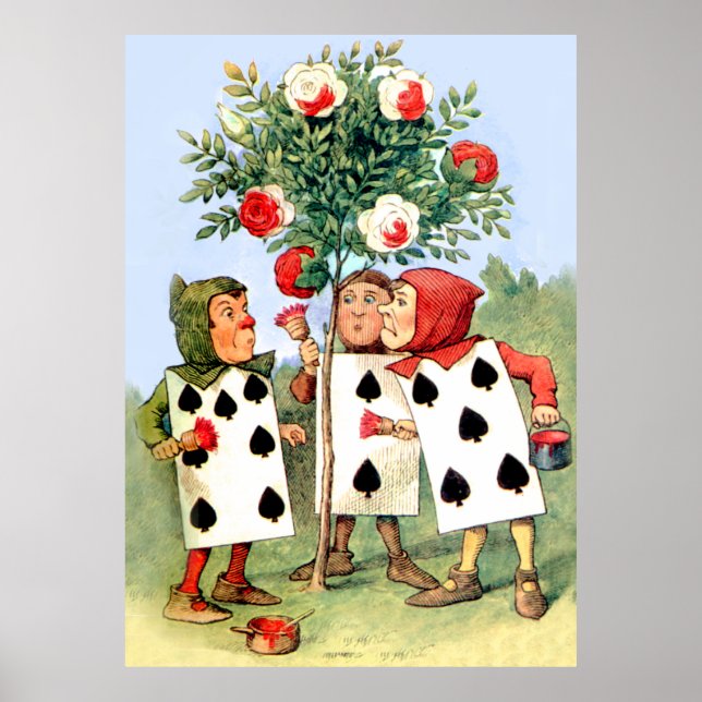 Das Malen der Rose der Königin im Wunderland Poster (Vorne)
