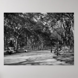 Das Mall im Central Park in New York City Poster