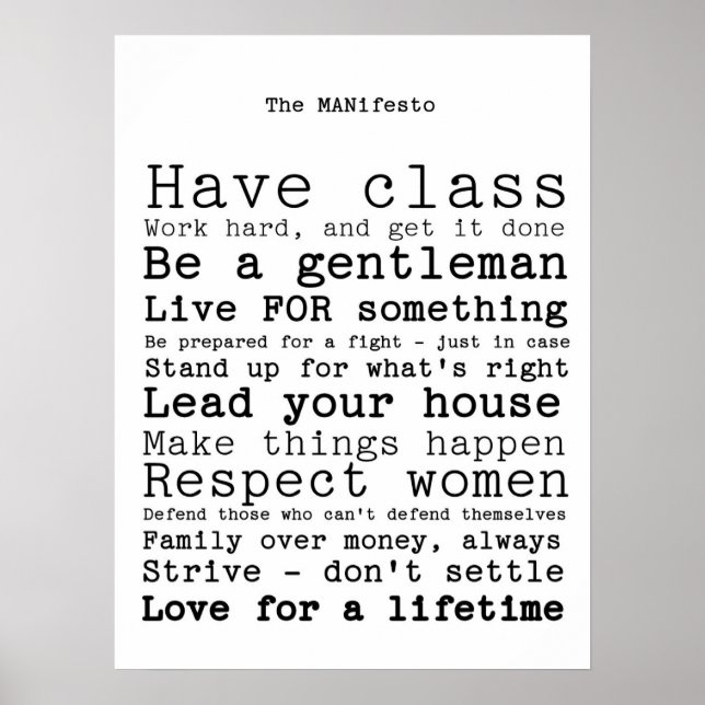 Das MANifest Poster (Vorne)