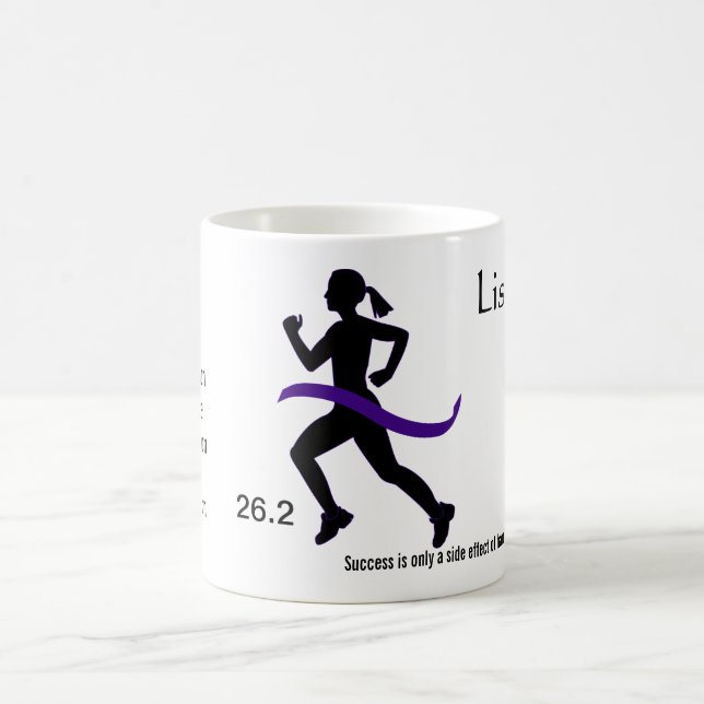 Das Marathon-Tasse der Frauen mit lila Band Tasse (Mittel)