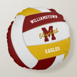 Das Maroon- und Goldsportteam baut den Volleyballr Rundes Kissen