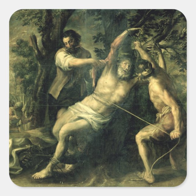 Das Martyrium von St. Bartholomäw 2 Quadratischer Aufkleber (Vorderseite)