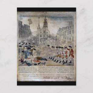 Das Massaker in Boston von Paul Revere 1770 Postkarte