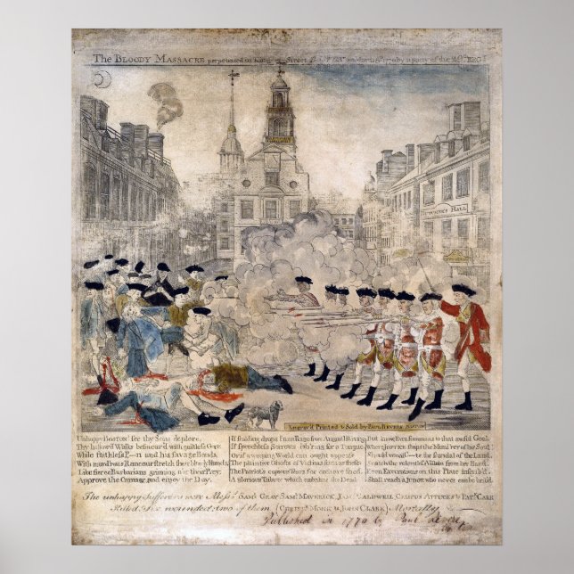 Das Massaker von Boston, Paul Revere King Street Poster (Vorne)