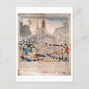 Das Massaker von Boston, Paul Revere King Street Postkarte
