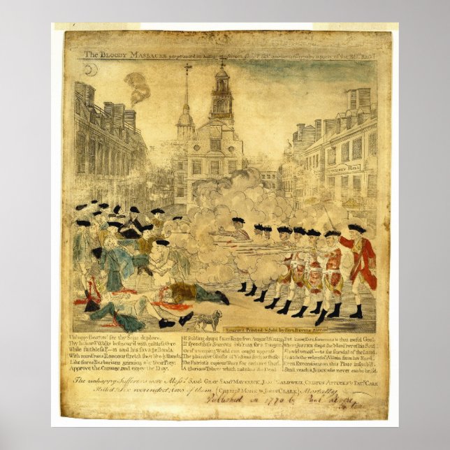Das Massaker von Paul Revere in Boston Poster (Vorne)