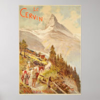 Das Matterhorn Le Cervin Vintage Reiseplakat