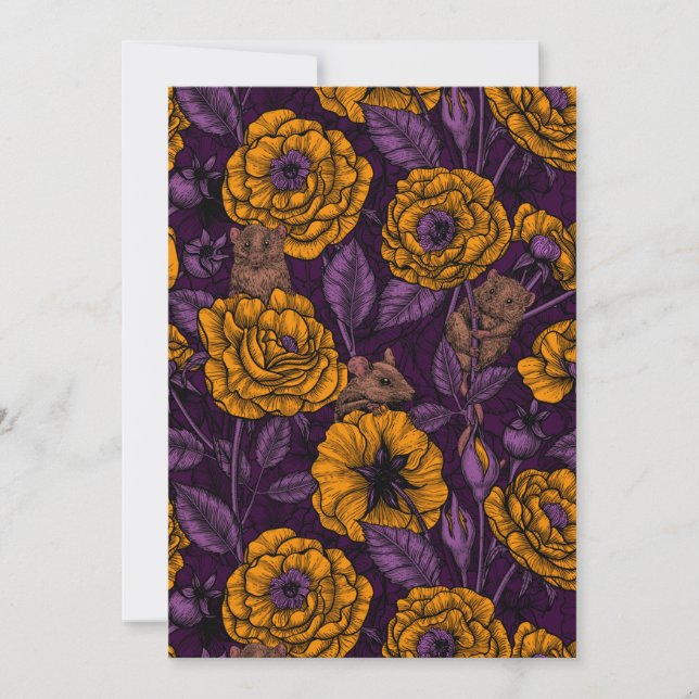 Das Mäuse-Party in Orange und Violett (Vorderseite)